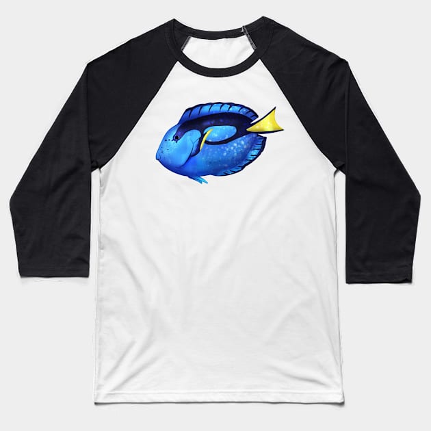 Cozy Blue Tang Baseball T-Shirt by Phoenix Baldwin